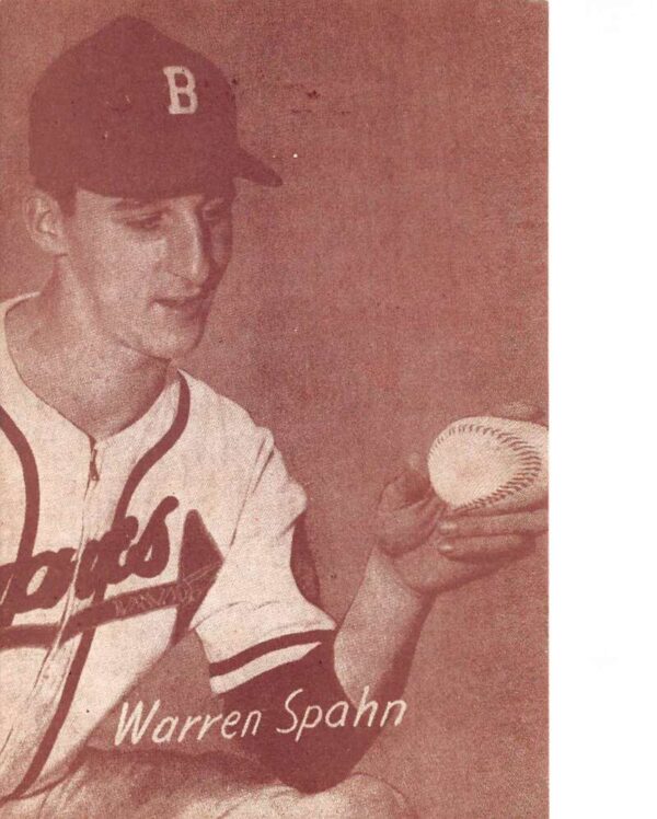 Warren Spahn Milwaukee Braves Baseball Sports Vintage Arcade Card AA86162