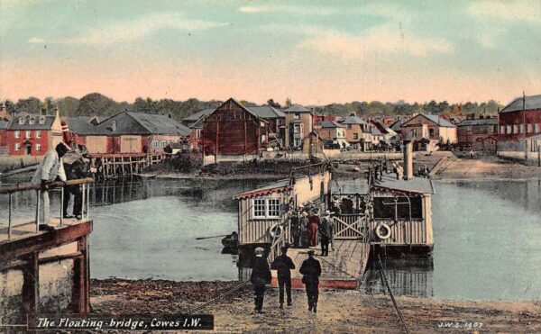 Cowes Isle of Wight England Floating Bridge Ferry Boat Vintage Postcard AA86171