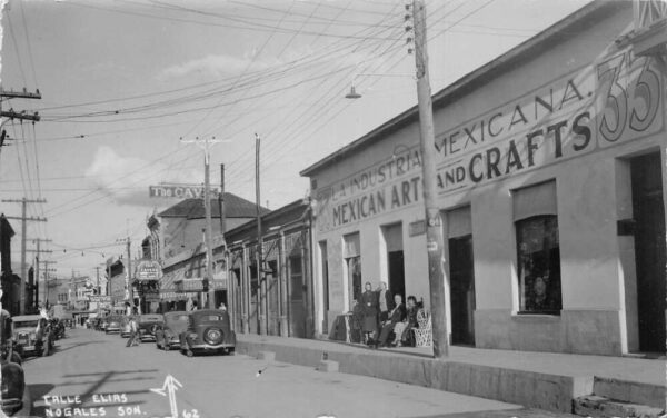 Nogales Sonora Mexico Calle Elias Street Scene Real Photo Postcard AA103854