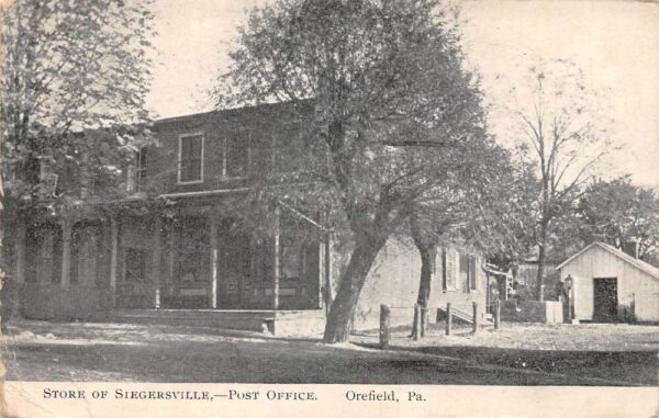 Orefield Pennsylvania Siegersville Store Post Office Vintage Postcard AA103857