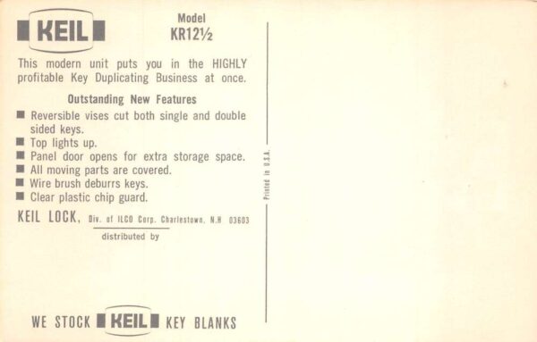 Charlestown New Hampshire Keil Key Locks Store Display Ad Postcard AA103858 - Image 2