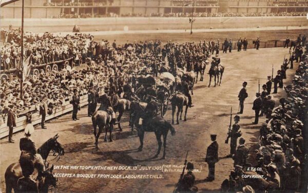 Salford England Queen Alexandria to Open New Docks Real Photo PC AA103881