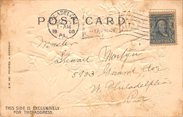 Christmas Greetings Santa Claus with Children Embossed Vintage Postcard AA103884 - Image 2