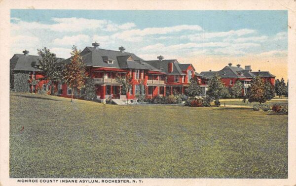 Rochester New York Monroe County Insane Asylum Vintage Postcard AA103887