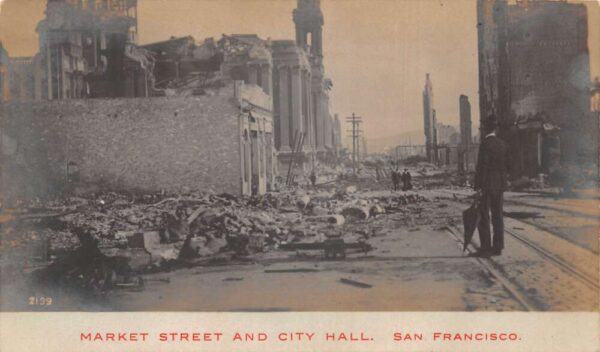 San Francisco California Market St Earthquake Disaster Real Photo PC AA103988