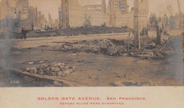 San Francisco California Golden Gate Ave Earthquake Disaster RPPC AA103989