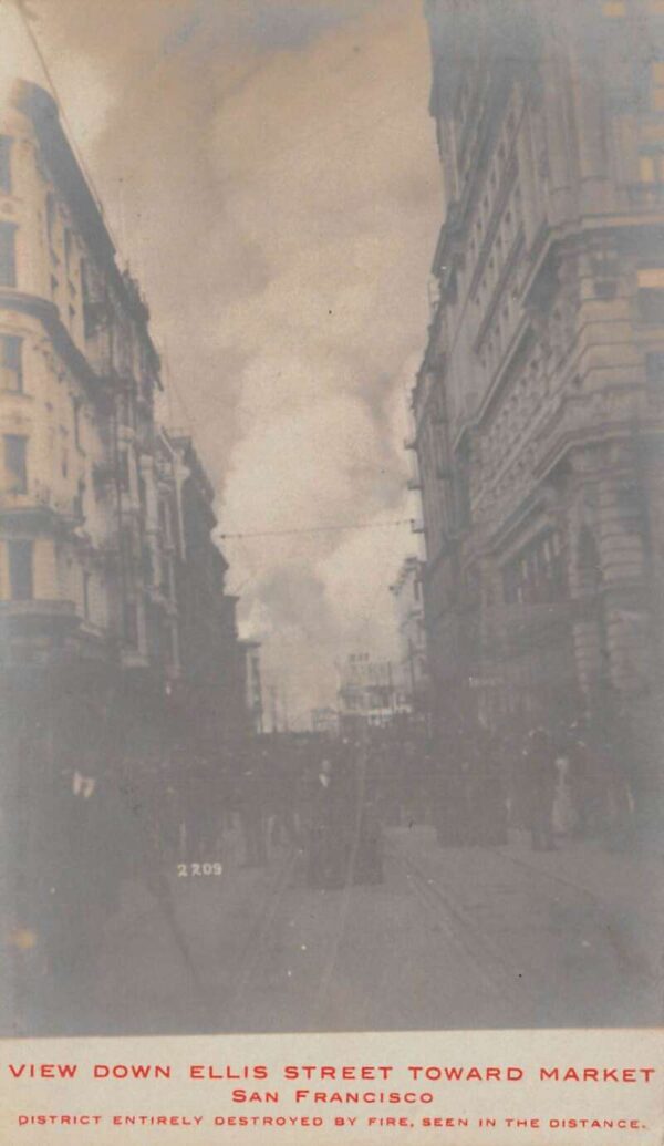 San Francisco California Ellis Street Earthquake Disaster Real Photo PC AA103991
