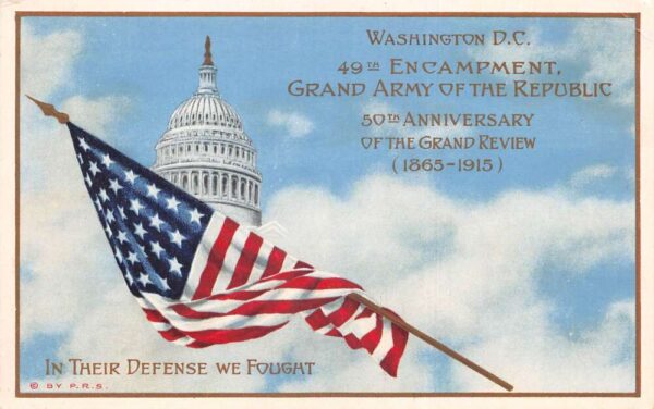 Washington DC 49th Encampment GAR Greetings Patriotic Postcard AA103993