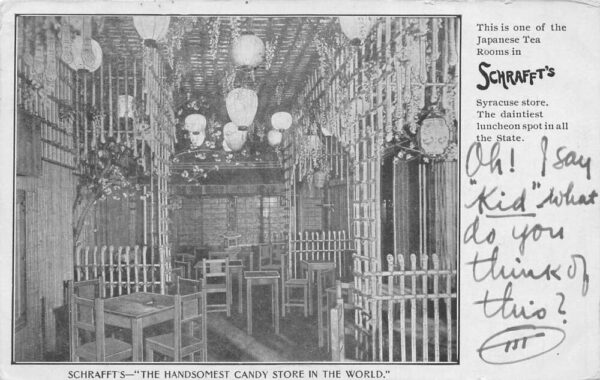 Syracuse New York Schraft's Candy Store Japanese Tea Room Postcard AA104005