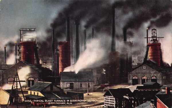 Birmingham Alabama Blast Furnace Vintage Postcard AA104012