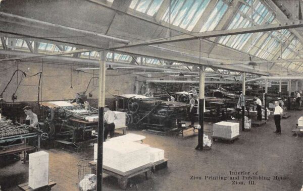 Zion Illinois Zion Printing and Publishing House Interior Vintage PC AA104019