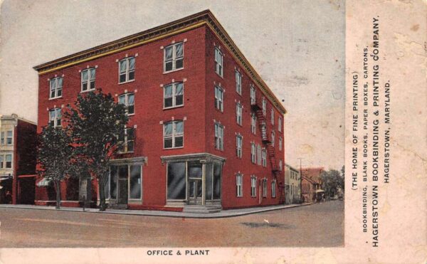 Hagerstown Maryland Hagerstown Bookbinding and Printing Co Postcard AA84472