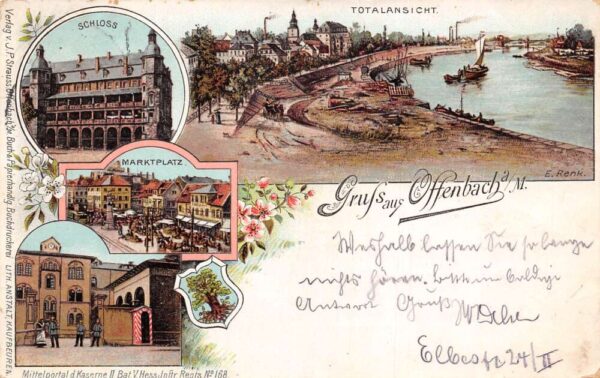 Offenbach am Main Germany Gruss aus Greetings Views Vintage Postcard AA84477