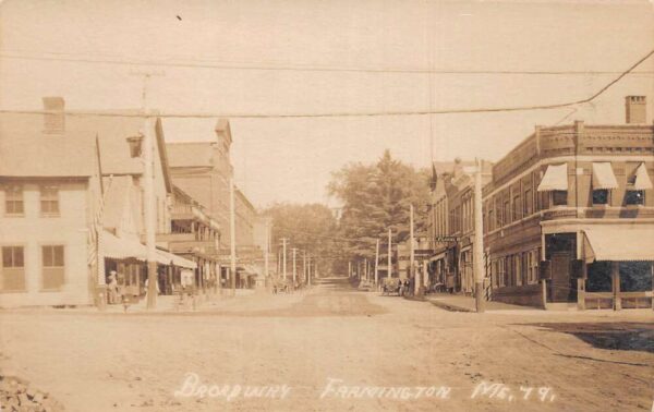 Framington Maine Broadway Street Scene Real Photo Postcard AA84486