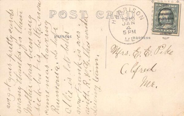 Bolsters Mills Maine Debris Logs in River Real Photo Vintage Postcard AA84501 - Image 2
