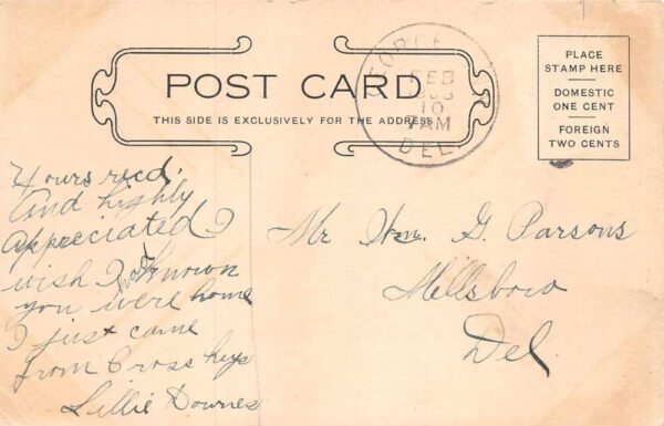 Georgetown Delaware Court House Vintage Postcard AA84520 - Image 2