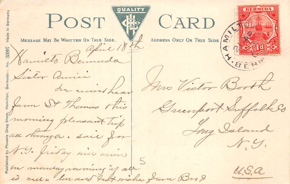 Bermuda Blind Musician and His Children Vintage Postcard AA84548 - Image 2