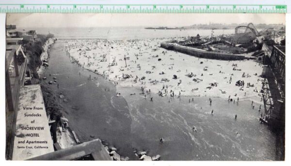 Santa Cruz California View from Shoreview Motel Roller Coaster Big PC AA84575