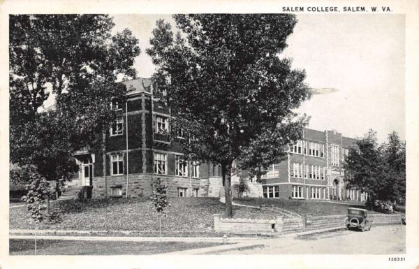 Salem West Virginia Salem College, White Border, Vintage Postcard U18724