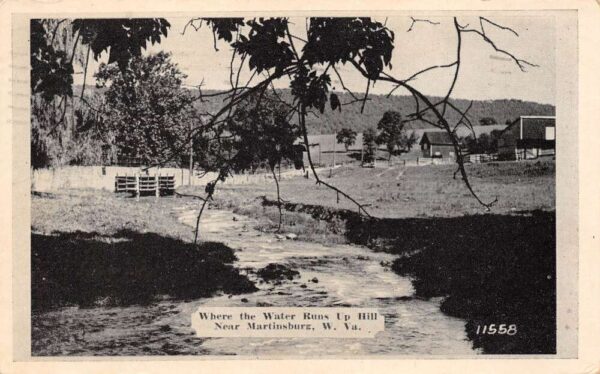 Martinsburg West Virginia Where The Water Runs Up Hill, Vintage Postcard U18729