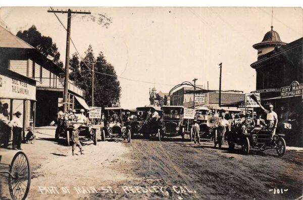 Reedley California Main Street Selma 4th of July Signs Real Photo PC AA84650