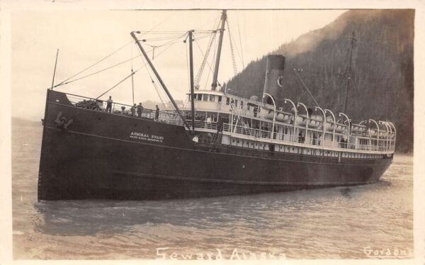 Seward Alaska SS Admiral Evans Ship Real Photo Vintage Postcard AA84671