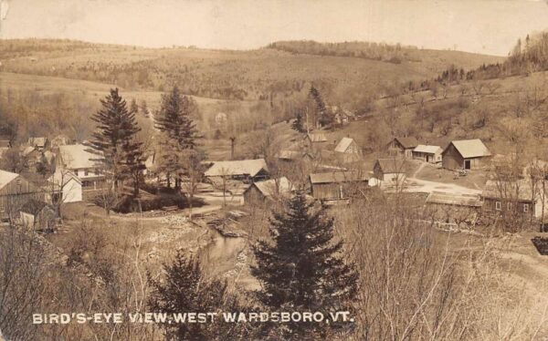 West Wardsboro Vermont Homes Birds Eye View Real Photo Postcard AA84678