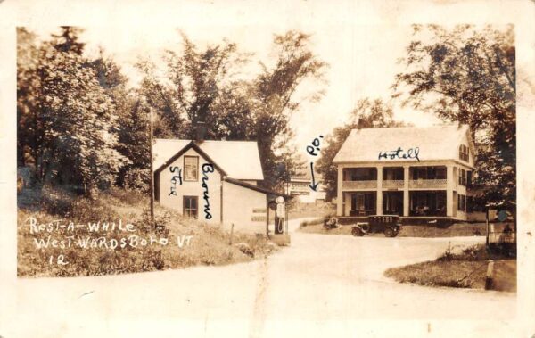 West Wardsboro Vermont Rest A While Hotel and Store Real Photo Postcard AA84679