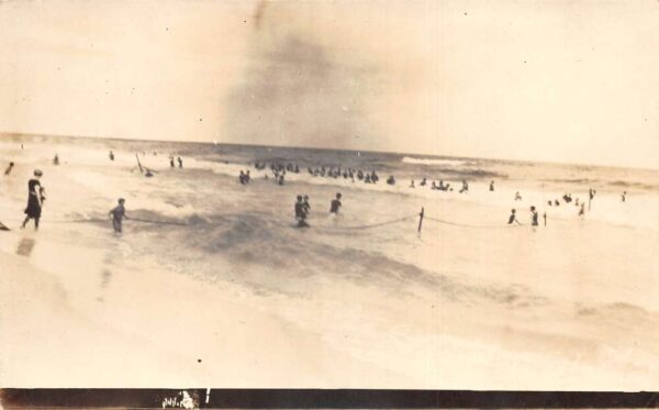 Santa Rosa Island Florida Bathing Beach Scene Real Photo Postcard AA84688