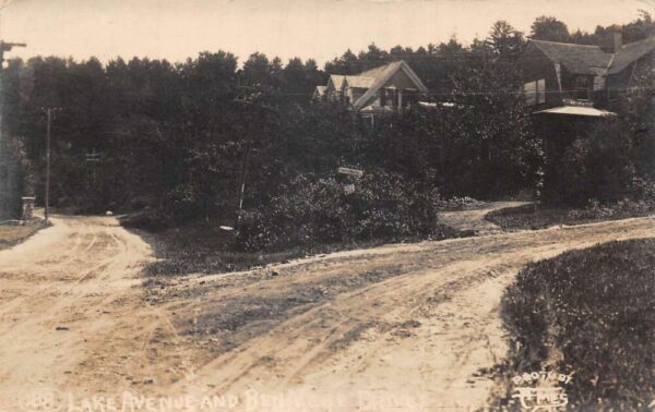Lake Sunapee New Hampshire Lake Avenue and Ben Mere Drive Real Photo PC AA84689