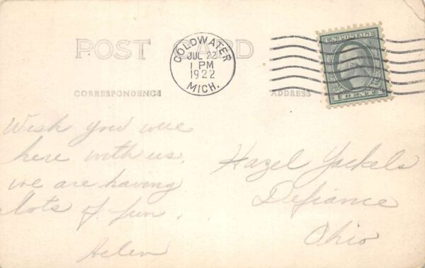 Coldwater Lake Michigan Crystal Beach and Cabins Real Photo Postcard AA84700 - Image 2