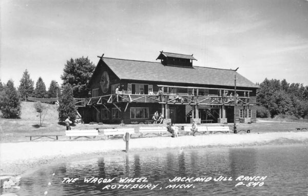 Rothbury Michigan Jack and Jill Ranch The Wagon Wheel Real Photo PC AA84701