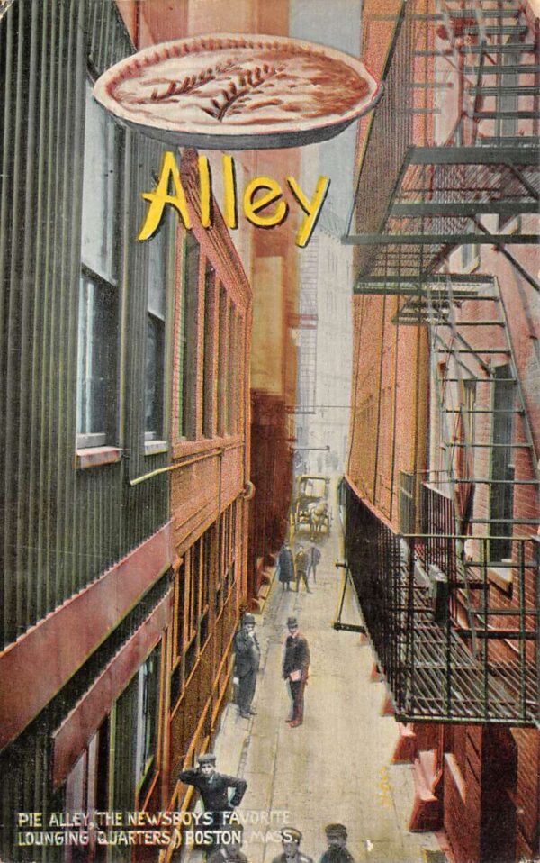 Boston Massachusetts Pie Alley Street Scene Vintage Postcard AA84722