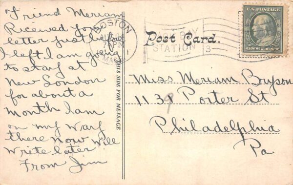 Boston Massachusetts Pie Alley Street Scene Vintage Postcard AA84722 - Image 2