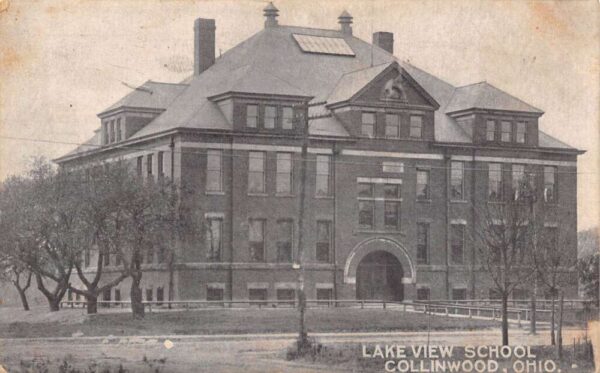 Collinwood Ohio Lake View School, Undivided Back, Vintage Postcard U18906