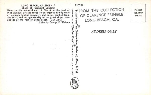 Long Beach California Shops At Pierpoint Landing, Chrome, Vintage PC U18911 - Image 2