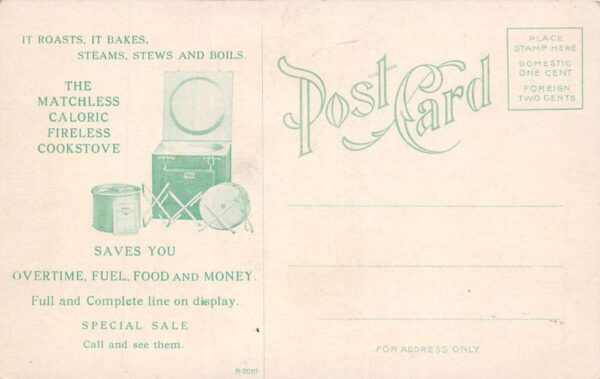 Janesville Wisconsin Home Of Caloric Fireless Cookstove, Vintage Postcard U18930 - Image 2