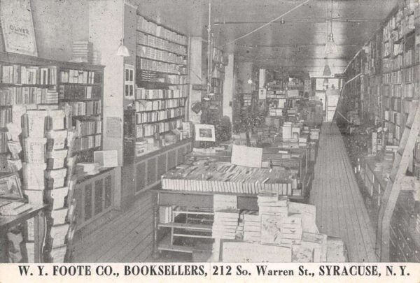 Syracuse New York W.Y. Foote Co. Booksellers, Vintage Postcard U18931