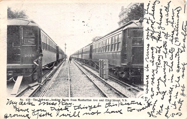 New York City New York Subway, N. From Manhattan Ave., Undivided Back, PC U19008