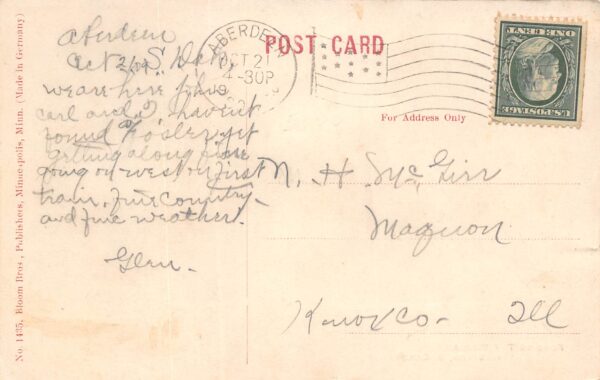 South Dakota Fording The Moreau, B/W Lithograph, Vintage Postcard U19014 - Image 2