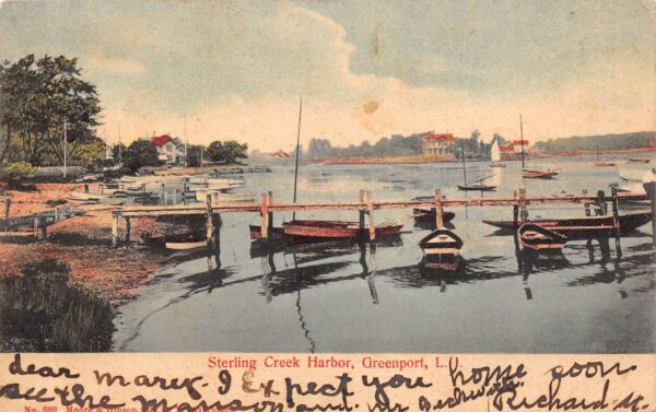 Long Island New York Sterling Creek Harbor, Greenport, Undivided, PC U19016