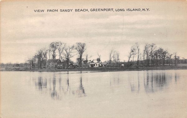 Long Island New York View From Sandy Beach, Greenport, Vintage Postcard U19017