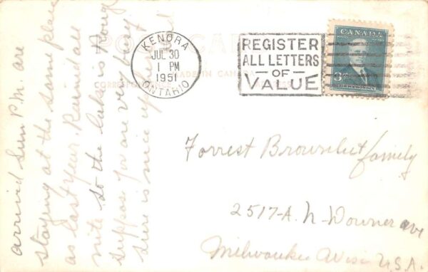 Kenora Ontario Canada Trans Canada Highway Real Photo Vintage Postcard AA84780 - Image 2