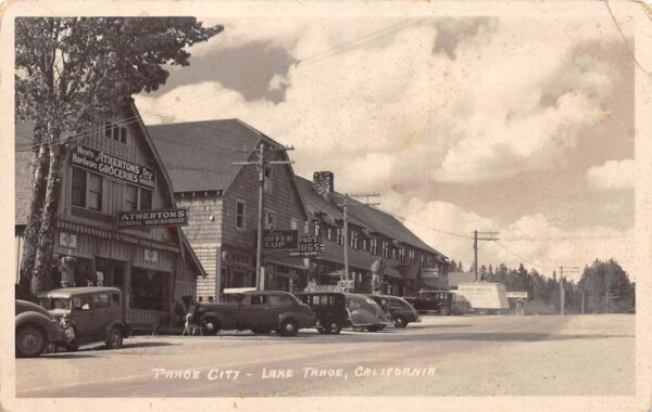 Tahoe City California Grocery Store Business District Real Photo PC AA84784