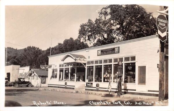 Clearlake Park California Roberts Store Coke Sign Real Photo Postcard AA84786
