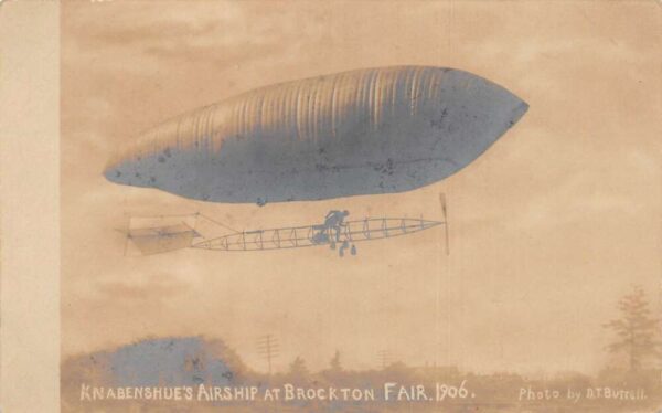 Brockton Massachusetts Brockton Fair Kanbenshue Airship Real Photo PC AA84788