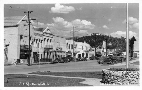 Quincy California Hardware Store Business District Real Photo Postcard AA84793