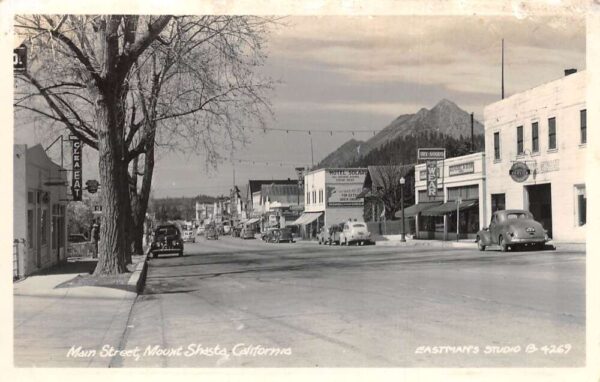 Mount Shasta California Main Street Real Photo Vintage Postcard AA84796