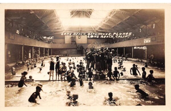 Long Beach California Long Beach Bathhouse Plunge Real Photo Postcard AA84822