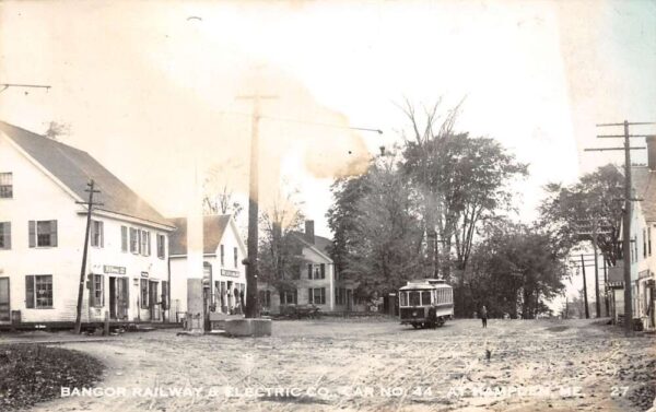 Hampden Maine Bangor Railway Electric Car Trolley Real Photo Postcard AA84826